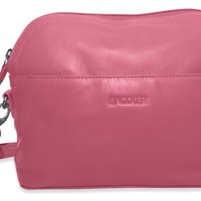 SADDLER "BROOKLYN" Luxurious Real Leather Zip Top Handbag Cross Body Adjustable Strap | Designer Sling Bag for Ladies | Gift Boxed - Fuchsia