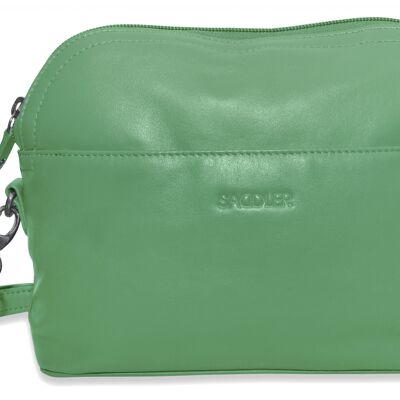 SADDLER "BROOKLYN" Luxueux sac à main zippé en cuir véritable avec bandoulière ajustable | Sac à bandoulière de créateur pour dames | Coffret cadeau - Vert