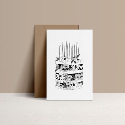 BIRTHDAY - double card and Kraft envelope