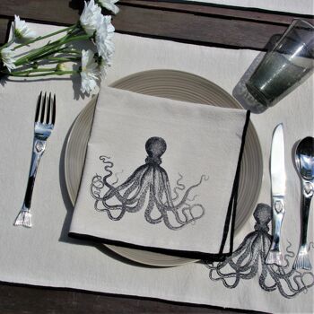 Set de table individuel et serviette Octopus 3