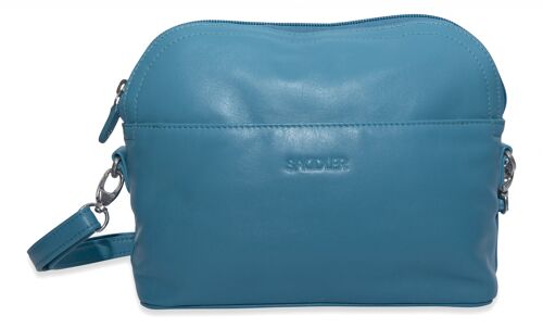 SADDLER "BROOKLYN" Luxurious Real Leather Zip Top Handbag Cross Body Adjustable Strap | Designer Sling Bag for Ladies | Gift Boxed - Teal