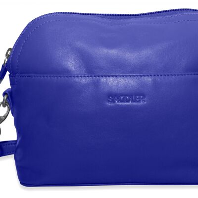 SADDLER "BROOKLYN" Luxurious Real Leather Zip Top Handbag Cross Body Adjustable Strap | Designer Sling Bag for Ladies | Gift Boxed - Purple