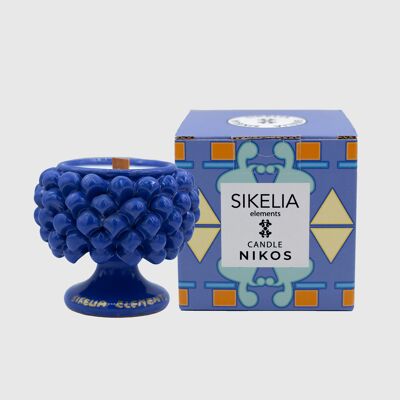 SCENTED CANDLE NIKOS HALF PIGNA IN SICILIAN CERAMIC