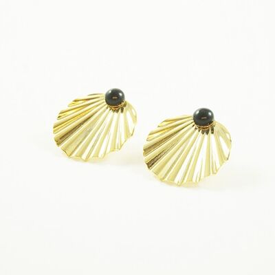 Puces d’oreilles Shell Noir