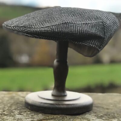 Yorkshire Flat cap - Black/White Herringbone