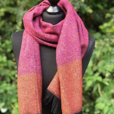 Donegal Cashmere & Merino Scarf - Pink