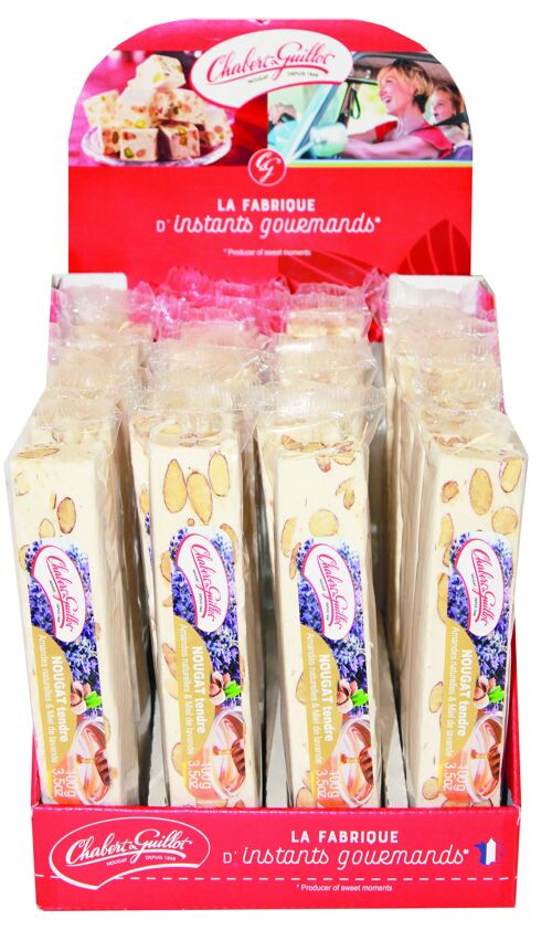 Nougat Amandes Naturel Miel de Lavande en Barre 100g