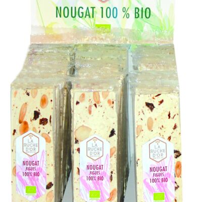 Soft nougat with organic figs in 50g bar in PAV