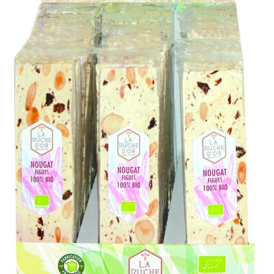 Soft nougat with organic figs in 50g bar in PAV