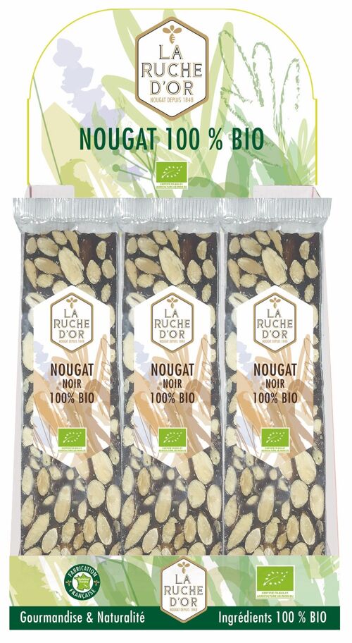 Nougat noir biologique en Barre 100g