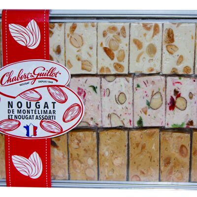 Montelimar-Nougat, Kaffee und kandierte Früchte in 250g-Metalldose