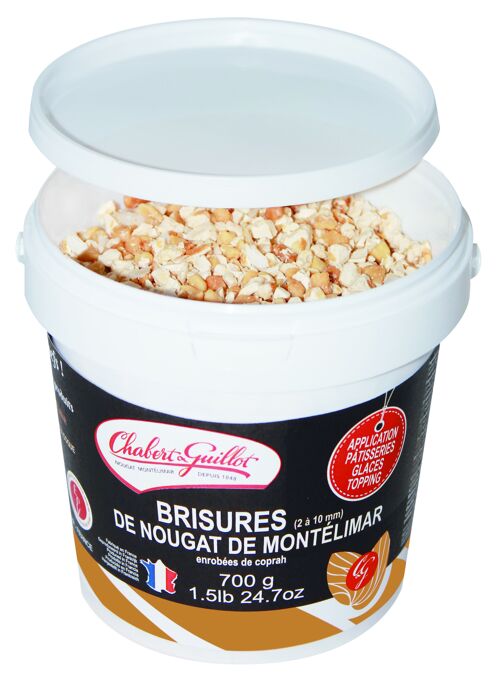 Seau 700g Brisure nougat de montelimar 2-10mm