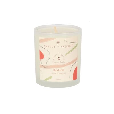 No.2 Red Iris Glass Candle - Small