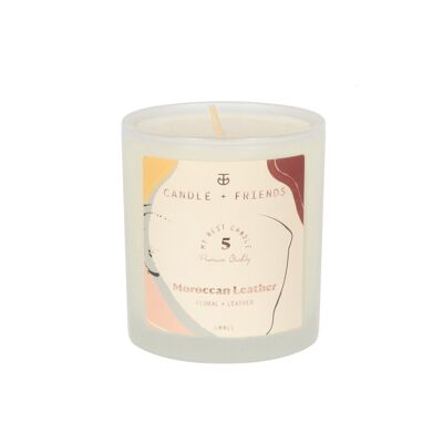 No.5 Moroccan Leather Glass Candle - Small