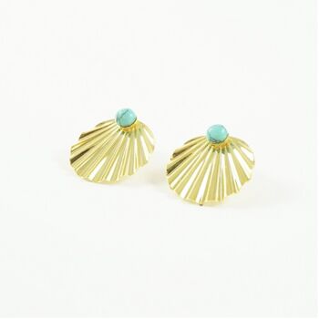 Puces d’oreilles Shell Turquoise 1