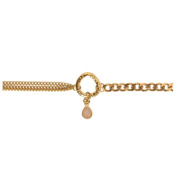 Bracelet chaîne Cherish - Quartz Rose