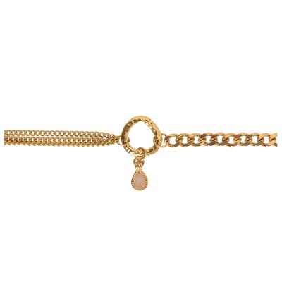 Bracelet chaîne Cherish - Quartz Rose