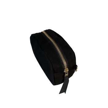 Pochette à bijoux et maquillage en coton, noir 6