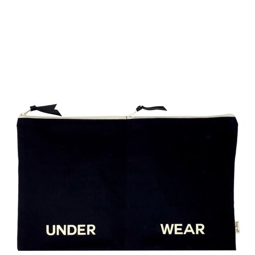Double Lingerie Packing Pouch, Black