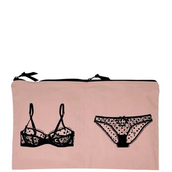 Pochette d'emballage double pour lingerie, rose/blush 2