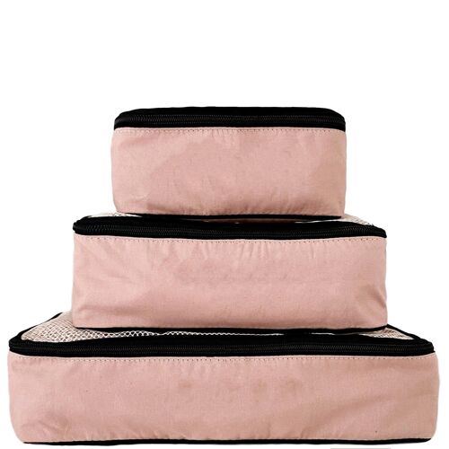 Cotton Packing Cubes, 3-pack Pink/Blush