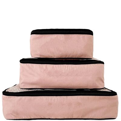 Cubes d'emballage en coton, paquet de 3, rose/blush