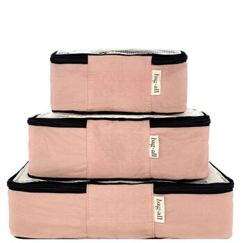 Cubes d'emballage en coton, paquet de 3, rose/blush 5