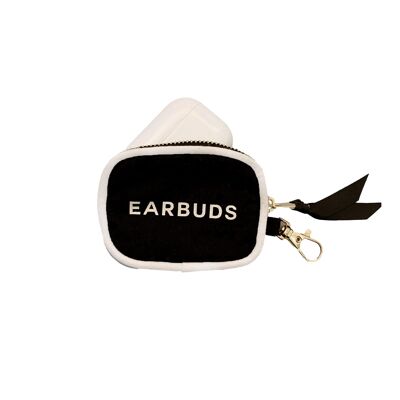 Etui für Ohrhörer/Airpods mit Verschluss, Schwarz
