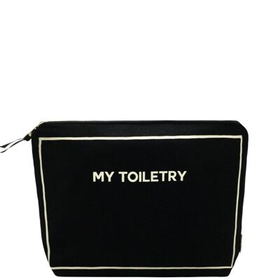 Trousse de toilette avec doublure enduite, noire