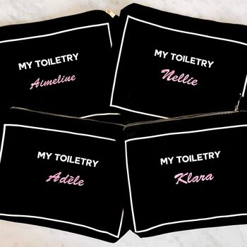 Trousse de toilette avec doublure enduite, noire 6