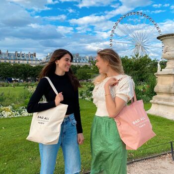 Cabas Paris Le Marais avec fermeture éclair et poche intérieure, crème 2