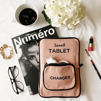 Étui pour tablette 11", pochette pour chargeur, rose/blush 5