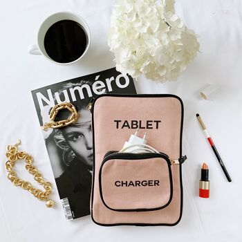 Étui pour tablette 11", pochette pour chargeur, rose/blush 7