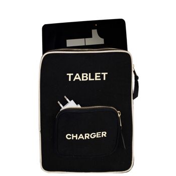 Étui pour tablette 11", pochette pour chargeur, noir 4