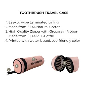 Étui de voyage pour brosse à dents, rose/blush 4