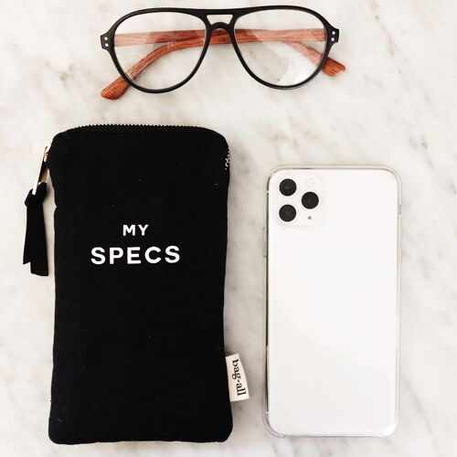 My Specs Glasses Case with Outside Pocket, Black