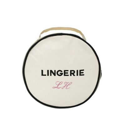 Custodia per lingerie rotonda, crema