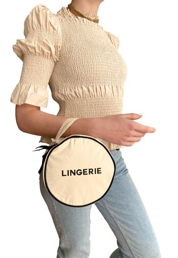 Étui à lingerie rond, crème 3