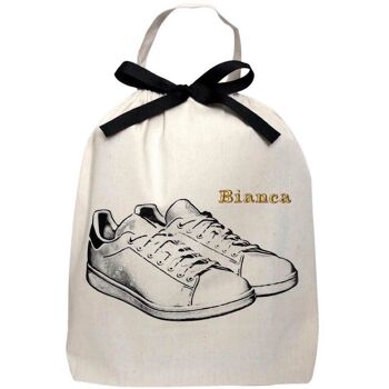 Sac à chaussures baskets blanches, crème 3