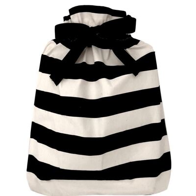 Sac cadeau réutilisable, L – Rayé