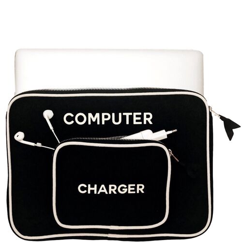 Laptop Case, Charger Pocket, 15" Black