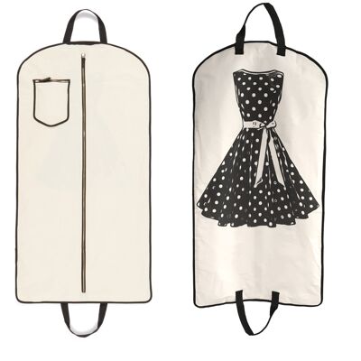 Polkadot Garment Bag, Cream