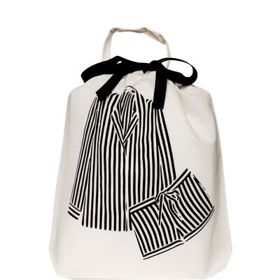 Striped Pajamas Travel Bag, Cream