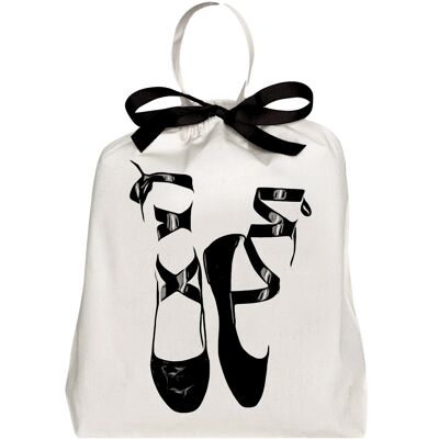 Spitzenballerina-Schuhtasche, Creme