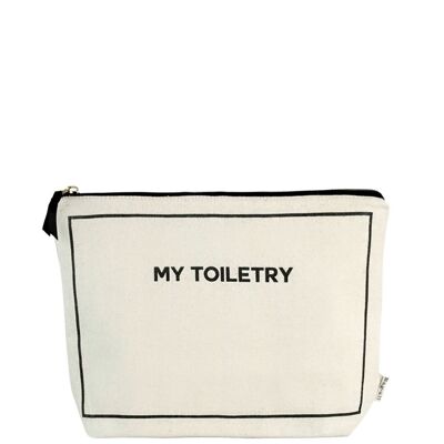 Toiletry Pouch with Coated Lining, Cream