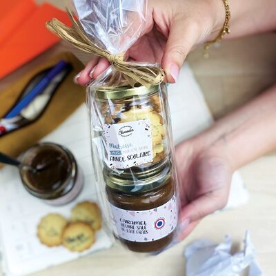 CHOCODIC - BOX DUO KARAMELL UND COOKIES VERSION DANKE HERRIN - GESCHENK SCHULE ZUM SCHULJAHRESENDE