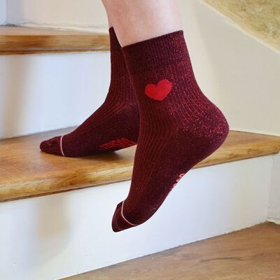 Socks - Les Adèle Burgundy red