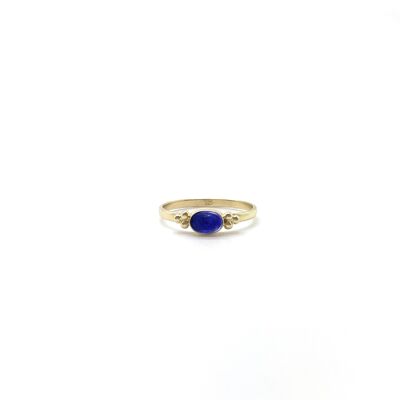 Tiny Lapis Lazuli Oval Triquetra
