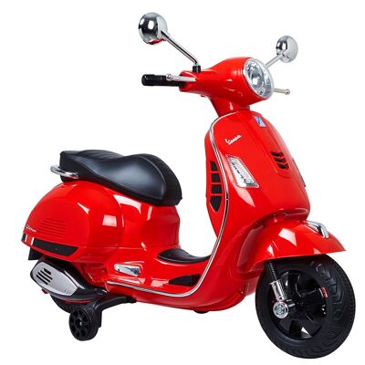 Red Vespa electric motorcycle