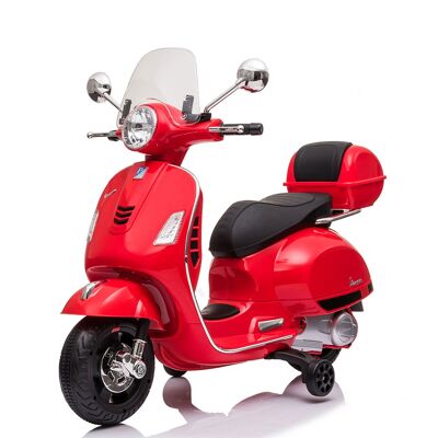 Red Vespa electric motorcycle 12 V